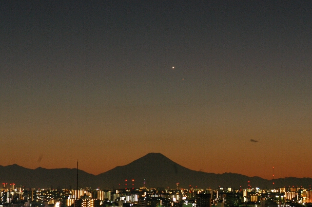 金星と水星の接近